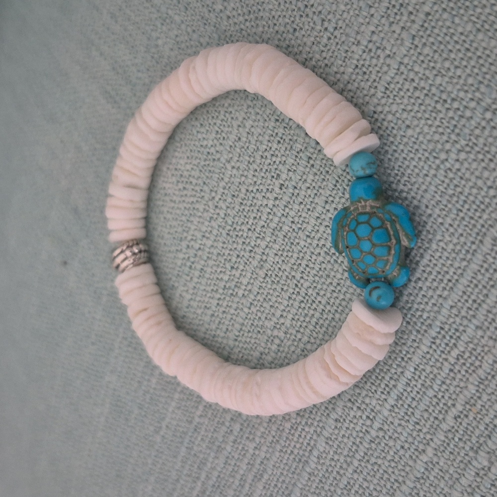 TURTLE 3 PIECE JEWELRY SET.CHOKER BRACLET EARRINGS, NATURAL - Picture 4 of 6